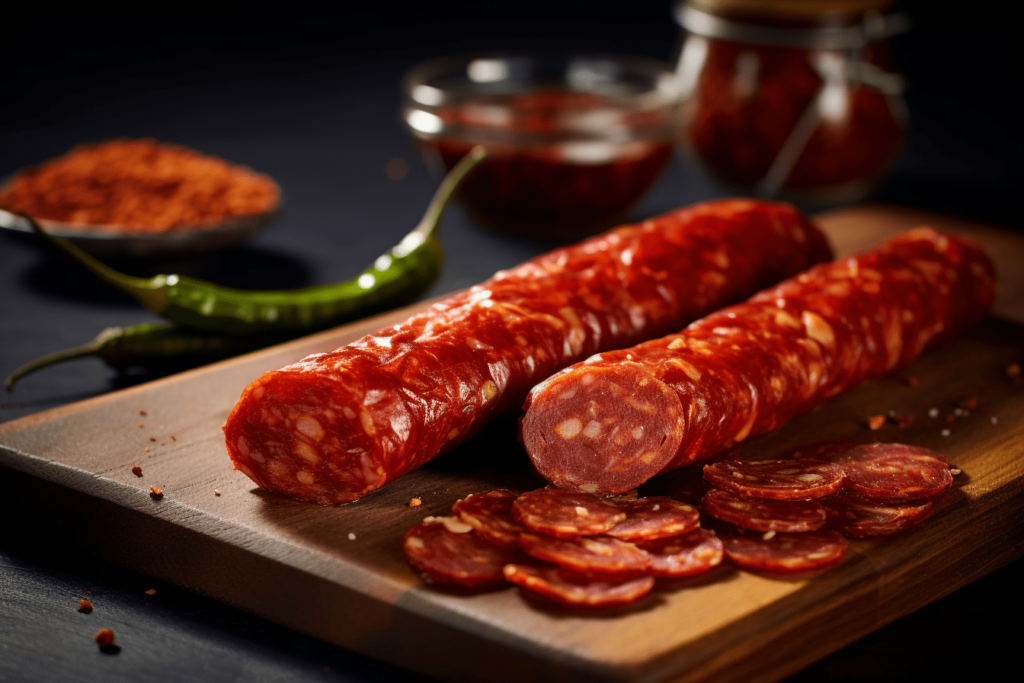 Pokrojona kiełbasa chorizo