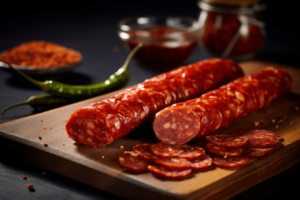 Pokrojona kiełbasa chorizo