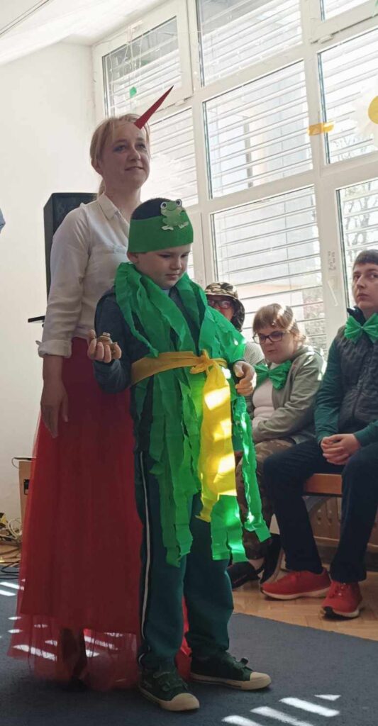 Pani Bocianowa z uczniem