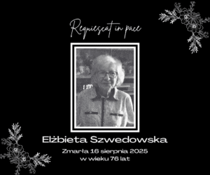 Czarno-białe zdjęcie śp. Elżbiety Szwedowskiej