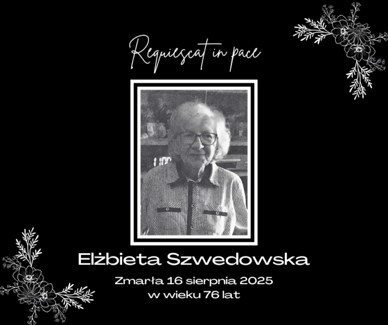 Czarno-białe zdjęcie śp. Elżbiety Szwedowskiej