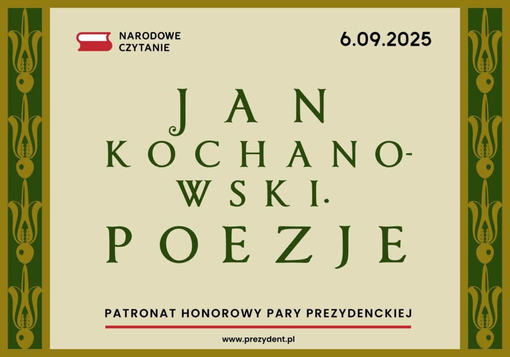 Baner z tegorocznym logo Narodowego czytania