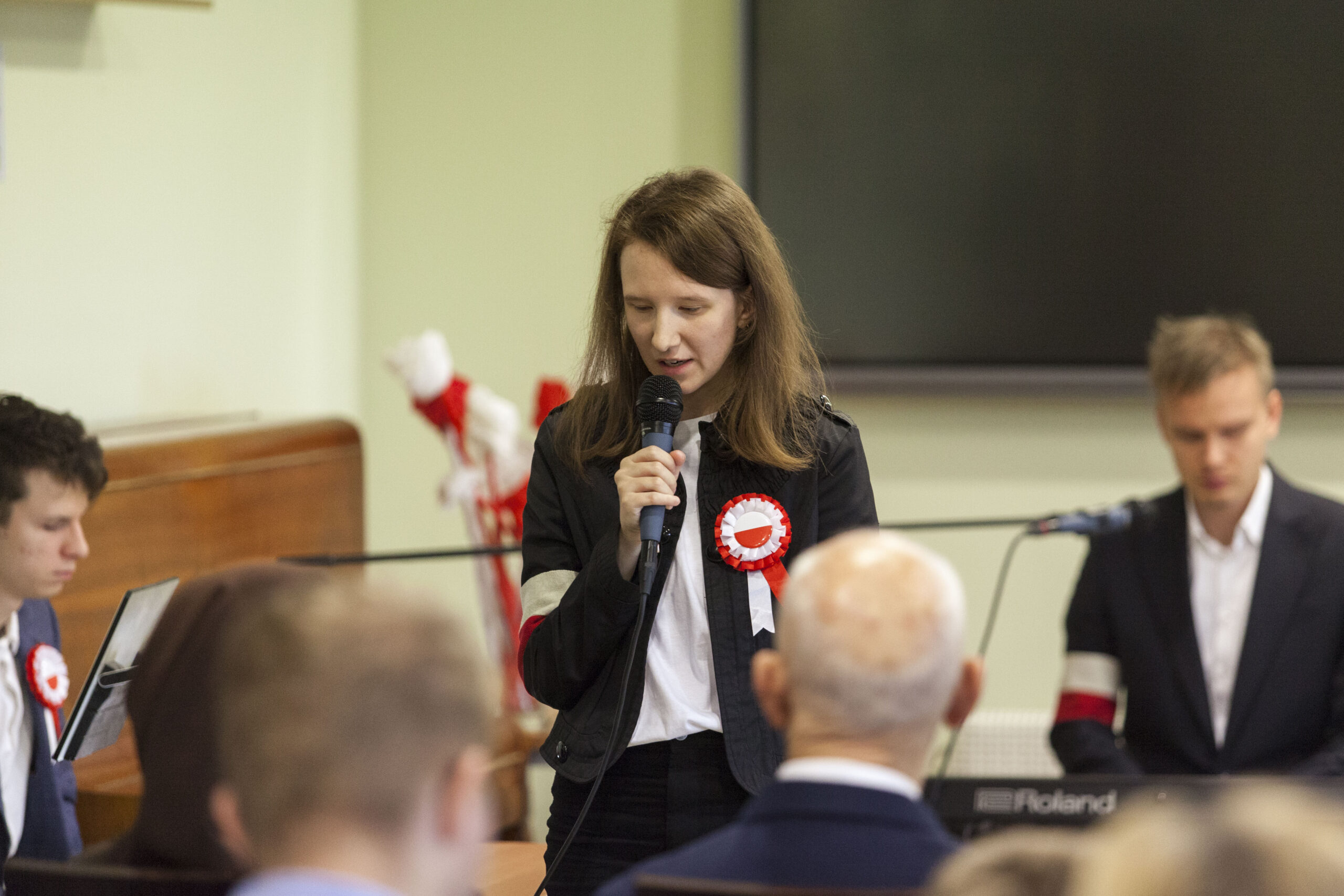 Uczniowie podczas występu