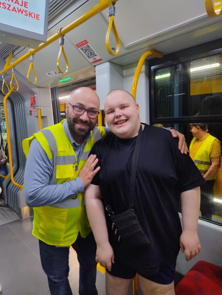 Rafał w tramwaju z dyrektorem markietingu